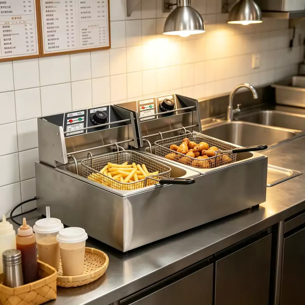 Commercial Electric Fryer – 6 Litre + 6 Litre (Double Tank) - Image 5